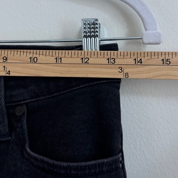 Madewell Cali Demi-Boot Jeans Size 24 Black Cropped Raw Hem High Waisted - Picture 9 of 10